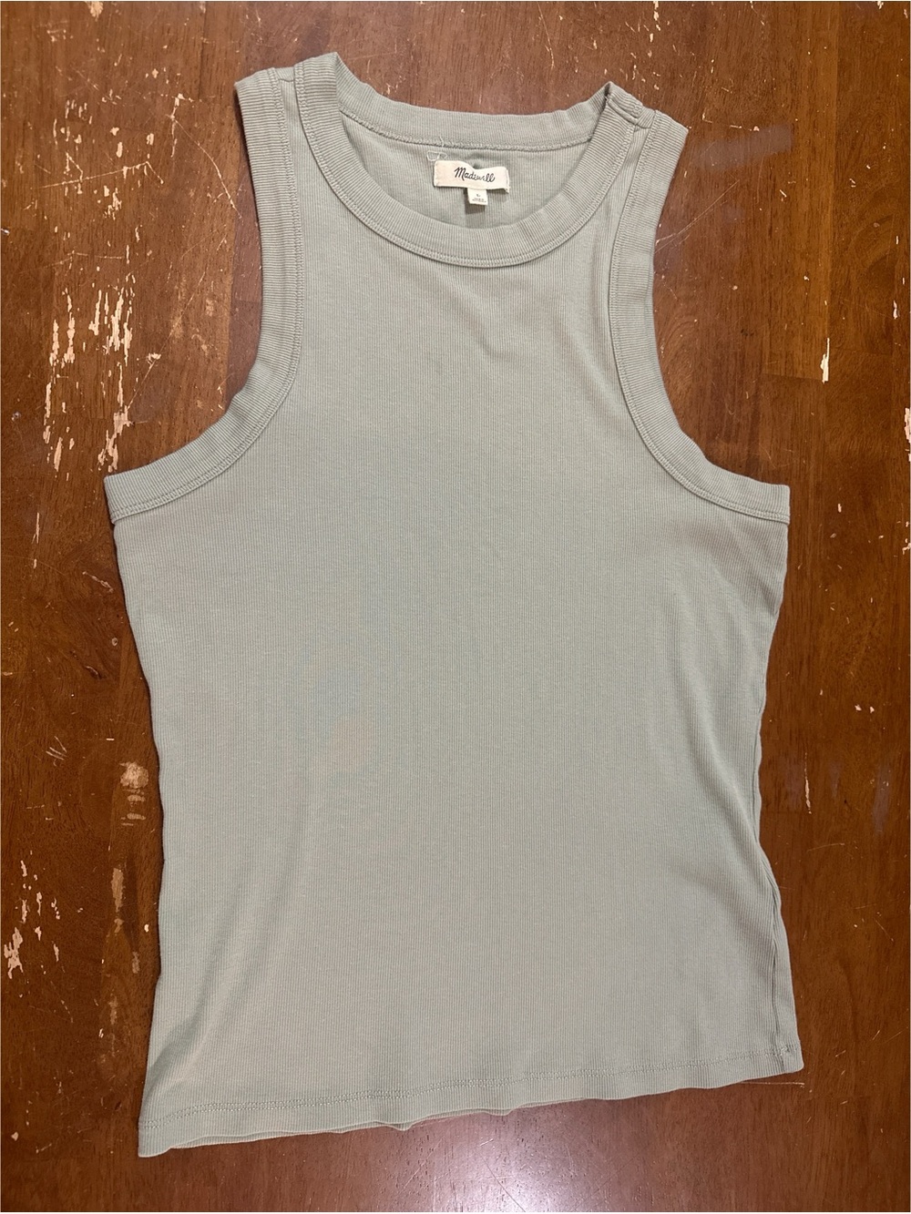 Madewell Women's Light Sage Ribbed Tank Top